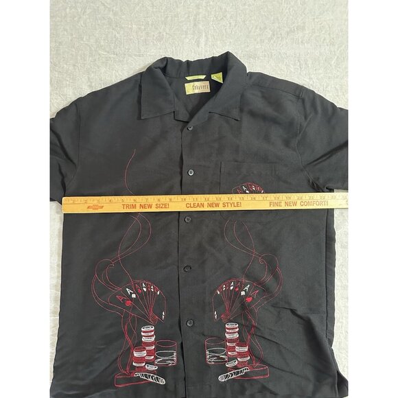 Cubavera Vintage Men's Size Large L Button Shirt Embroidered Poker Cards & Chips - Picture 5 of 7